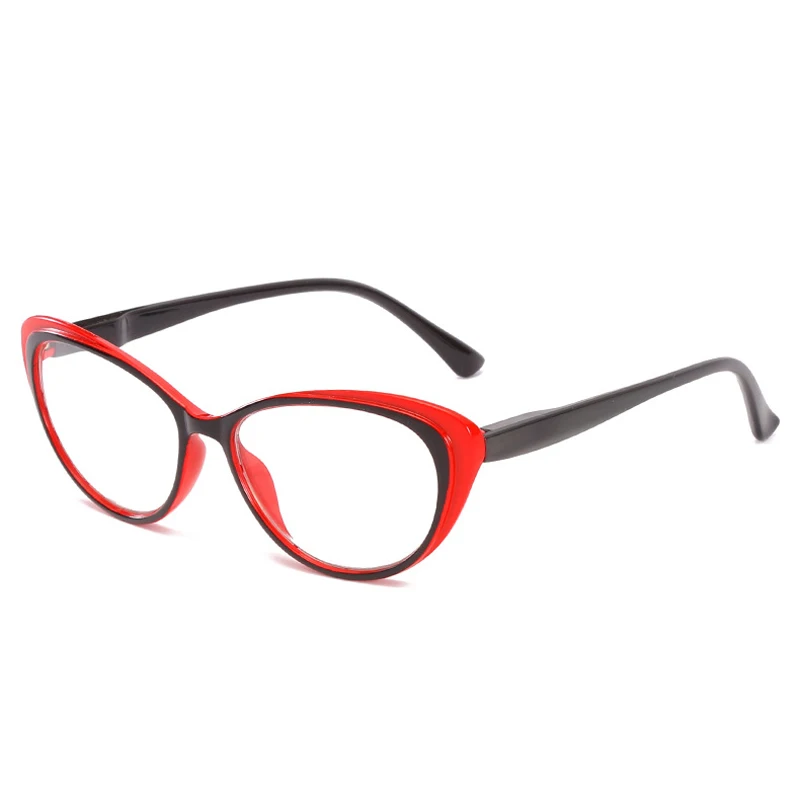 IBOODE кошачий глаз очки для чтения для женщин и мужчин пресбиопические очки женские мужские очки при дальнозоркости унисекс оптика диоптрий очки - Цвет оправы: Red Black