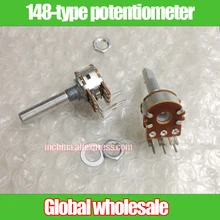 2шт 148 типа двойной изогнутый ножной потенциометр A10K 20K 50K 100K 250K 500 K/ручка 30MMF/шаговый с 41 точками