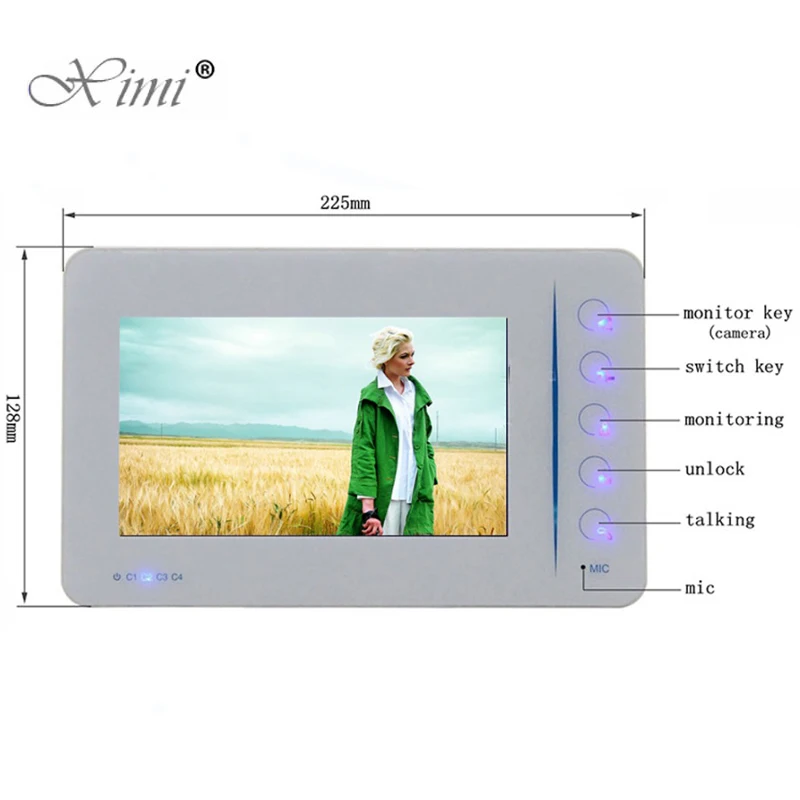 Top Security Village 7 Inch Color Video Door Phone Door Bell Intercom System With 4 Channel Camera Input Touch Video Doorphone