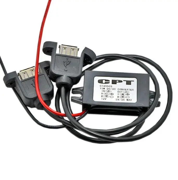 Módulo convertidor de DC DC de 12V 5V, 5V, 3A, doble salida USB, adaptador de corriente 15W|adapter hid|adapter converteradapter dock - AliExpress