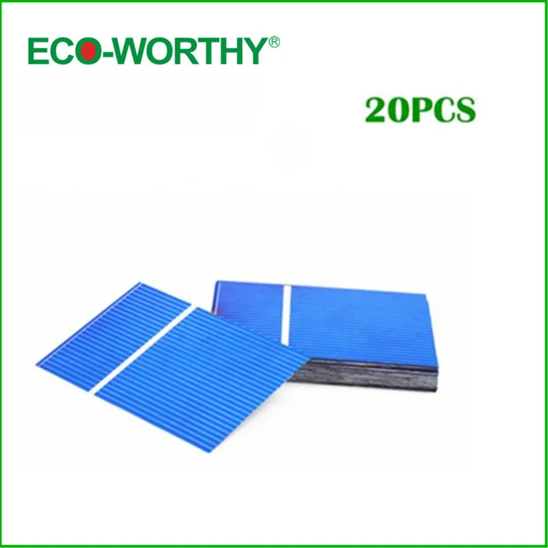 

Eco-worthy 10w 20pcs 52x76 Mm Polycrystalline Triple Junction Solar Cell DIY 10W Solar Panel for Home Solar Generator