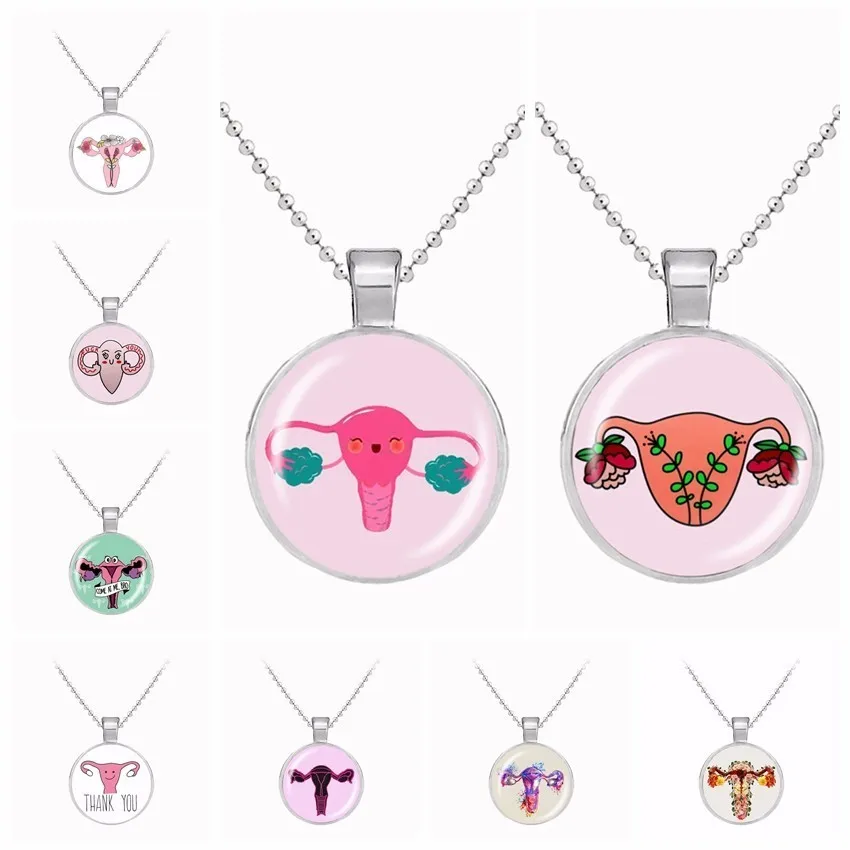 

2019 new design uterine womb necklace pendant Cute cartoon pattern uterus necklace Christmas gift