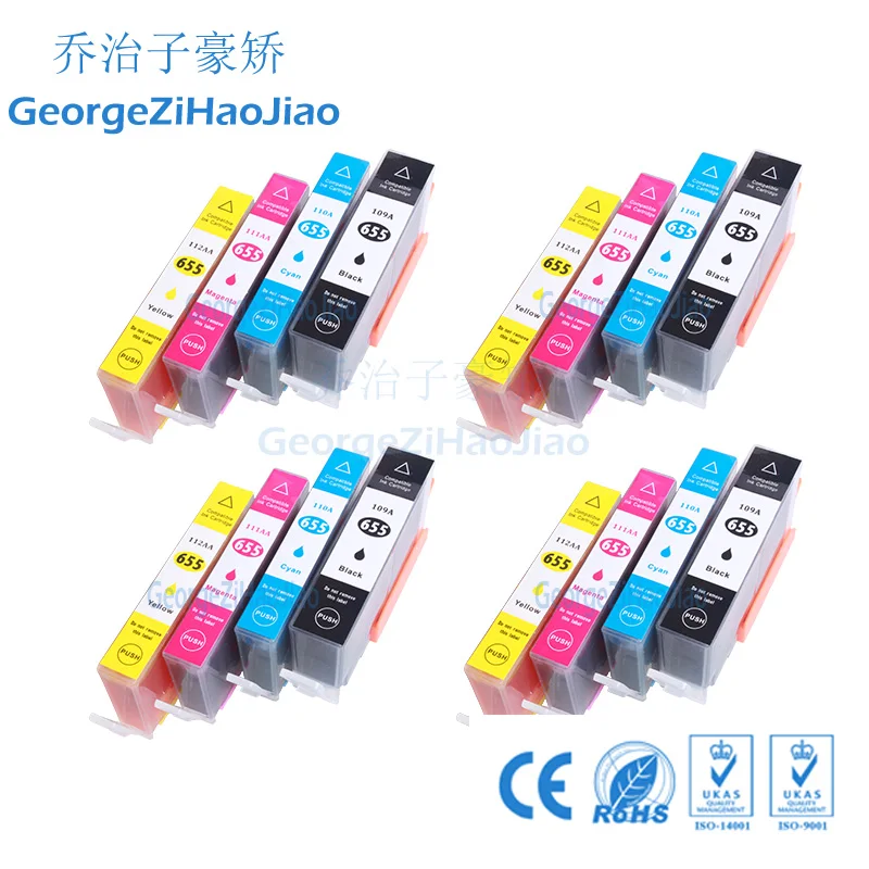 4 комплекта 655XL совместимый 655 чернильный картридж Замена для HP HP655 deskjet 3525 5525 685 670