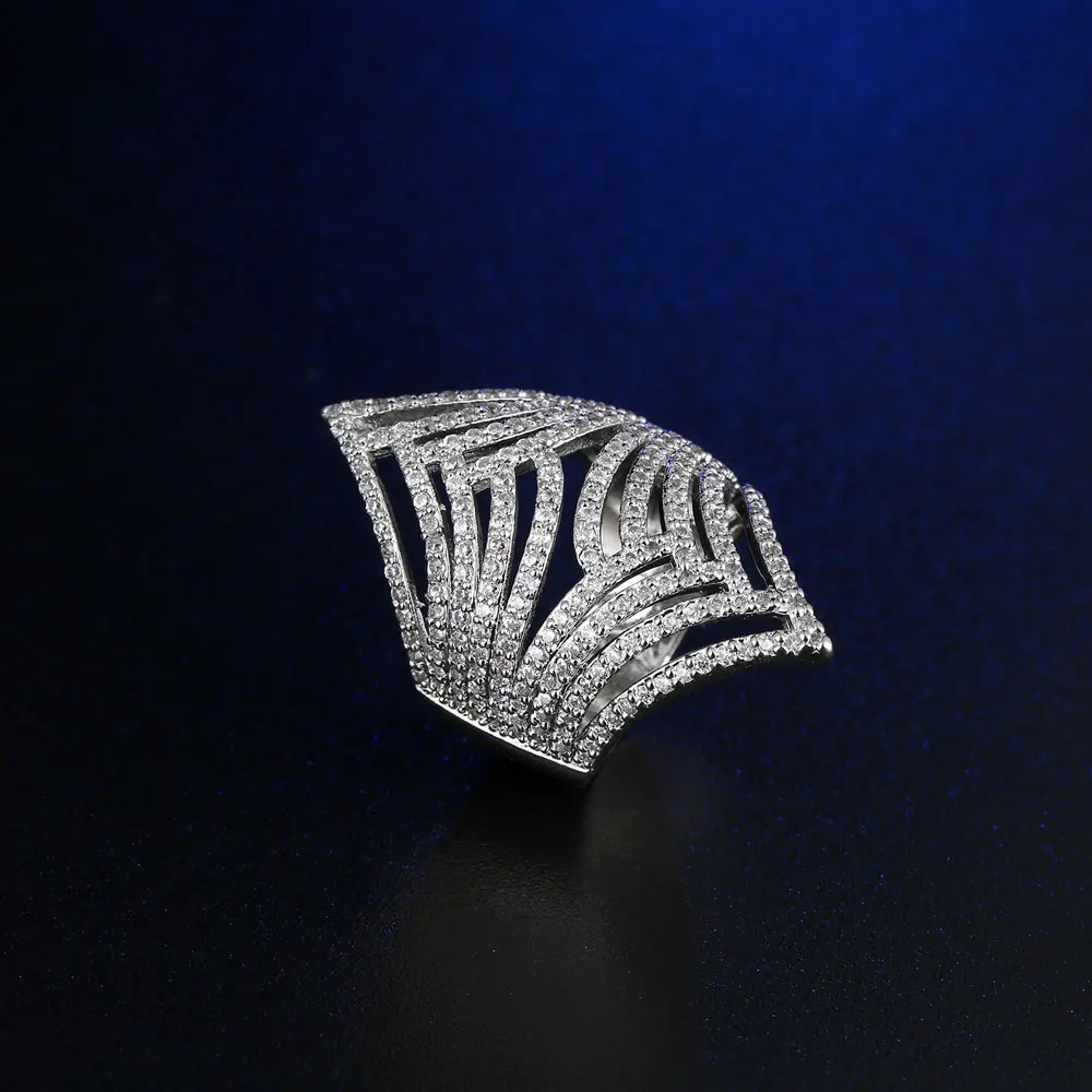 

2017 New Arrival Wholesale FYM AAA Cubic Zircon Ring for Party Women Finger Jewelry Silver Color Bling Rings Drop Shipping