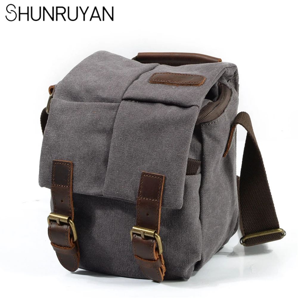 

SHUNRUYAN Fashion Camera Bag High Quality Waterproof Canvas Outdoor Travel Multi-functional Digital DSLR Camera Messerger Bag