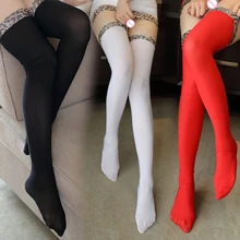 Sexy Shiny Leopard HIgh Stocking Candy Over podkolanówki lodowy jedwab zakolanówki elastyczne seksowne pończochy dla kobiet F9