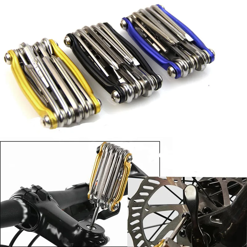 Best 1Pc 11 In 1 Multi function Bike Bicycle Wrench Chain Cutter Repair Tools Kit New tackle Bicycle accessories outdoor cycling SA 8