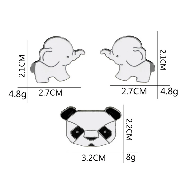 1 шт. с рисунком панды Слон металлический значок брошки пуговицы заколки джинсовая куртка булавки украшения значок для одежды нагрудные шпильки