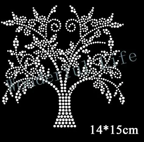 Free Shipping Newest tree design heat transfer rhinestone motif for garment | Дом и сад