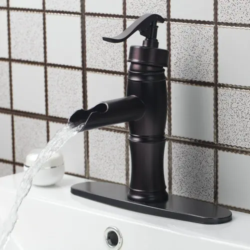 

Single Handle Waterfall Bathroom Oil Rubbed Bronze +Cover Plate +Hose 97019-15723 Deck Mounted Basin Torneira Faucets,Mixer Tap