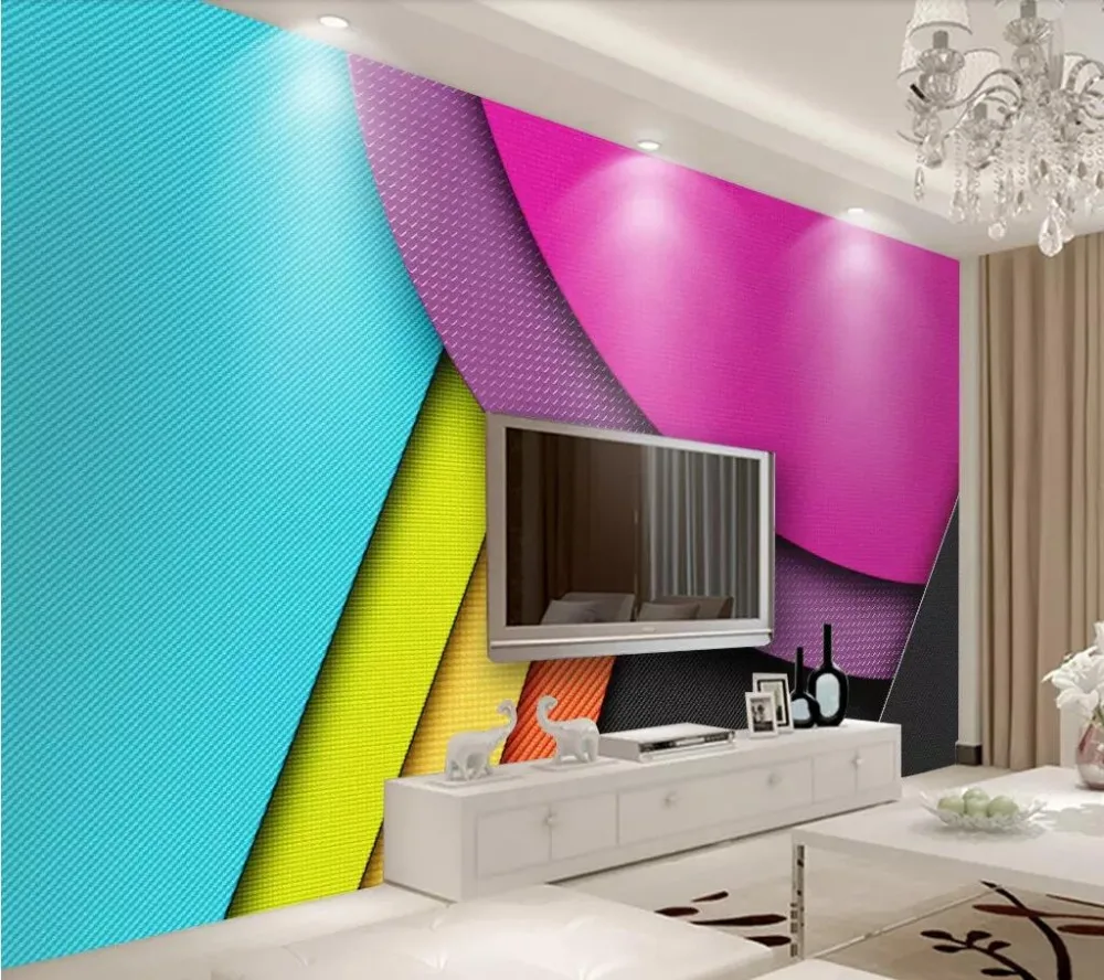 Us 8 4 44 Off Beibehang Custom Wallpaper 3d Photo Mural Fashion Color Block Simple Geometric Abstract Interior Bedroom Background Wall Paper In