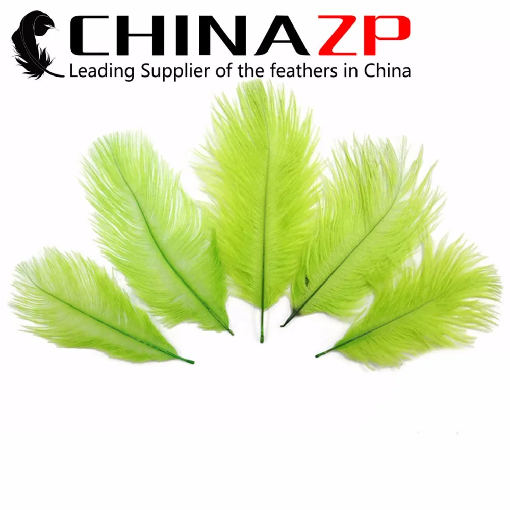 

Size 20-25cm(8-10inch) CHINAZP Factory 100pcs/lot Unique Dyed Lime Green Ostrich Plumes Feathers