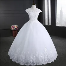 Кружевное бальное платье с вышивкой и кружевной каймой, качественные Свадебные платья, свадебное платье на заказ размера плюс, настоящая фотография