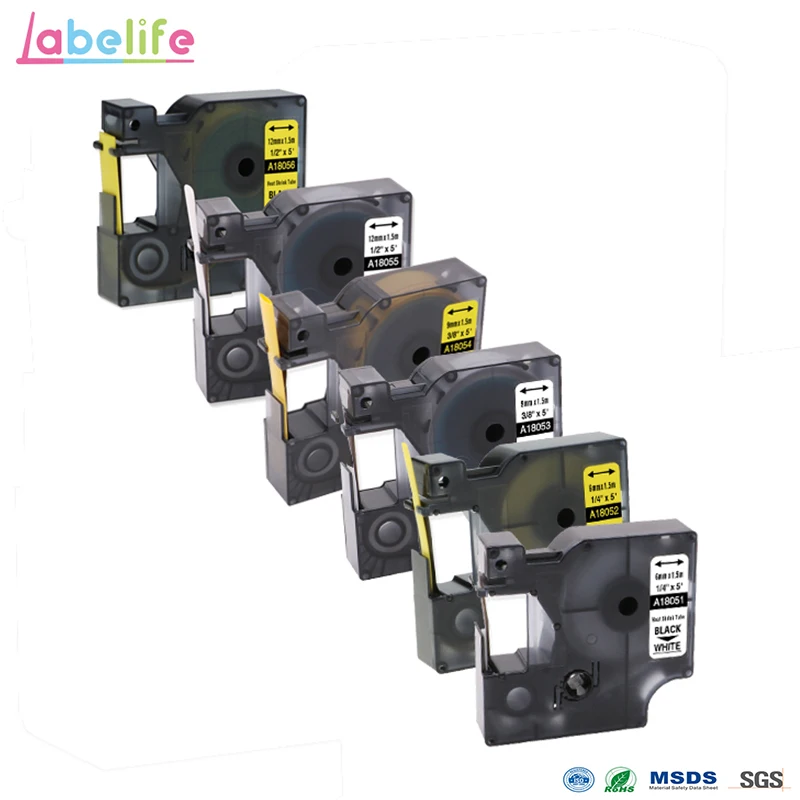 Labelife 6 шт комбо набор 18051 18052 18055 18056 для DYMO Rhino PRO промышленного принтера этикеток