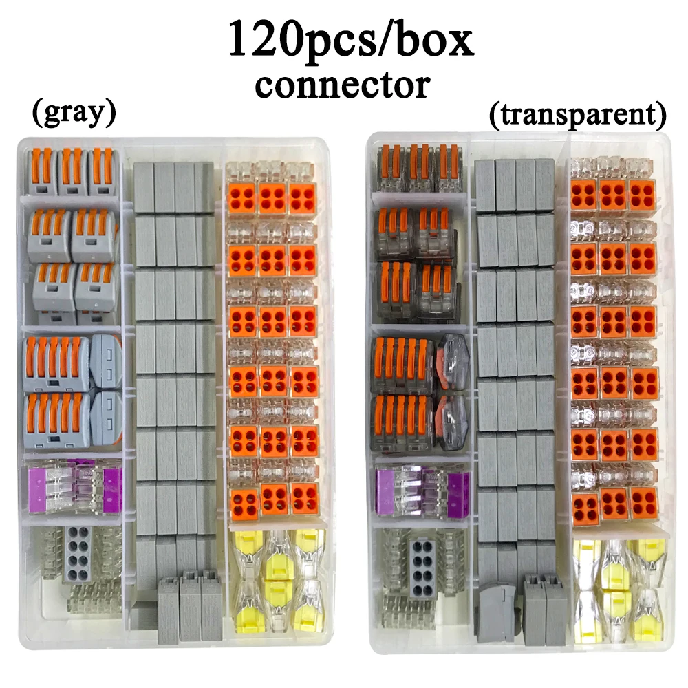 Разъем для провода 120 шт./кор. Универсальный Компактный клеммный блок освещения разъем провода для 5 комнаты смешанные быстрый разъем