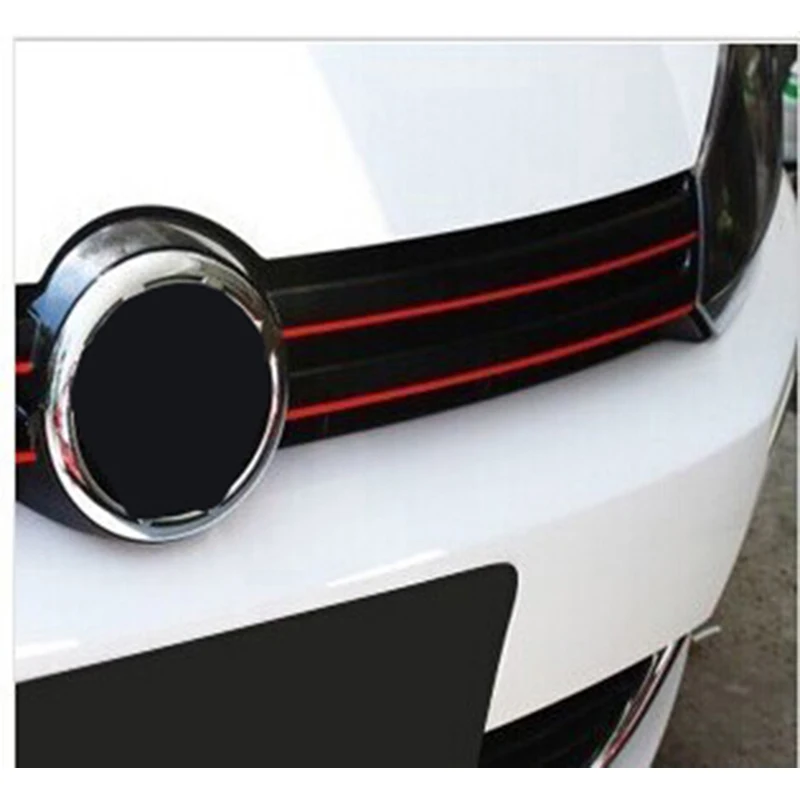 

MK6 GTI Gli Styling Red Line Chrome Glossy PVC Car Sticker Front Grille Trim Strip For Volkswagen VW Jetta Golf 6 VI Golf6 Polo