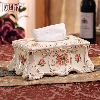 

European high-grade gold jewelry box dining room table napkin box household ornaments