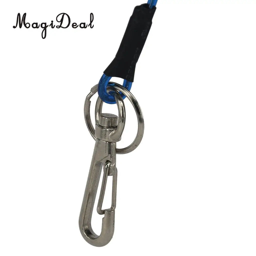 MagiDeal Lightweight Retractable Coiled Fishing Lanyard Steel Wire Pier Rope Tool for Rowing Boat Fishing Diving Water Sports