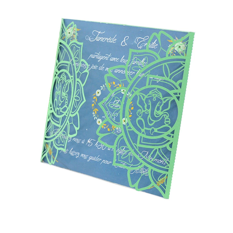 Customized Laser Cut Wedding Invitation Card Printing Machine Ganesh Designs For Wedding Party Cards Invitations Aliexpress