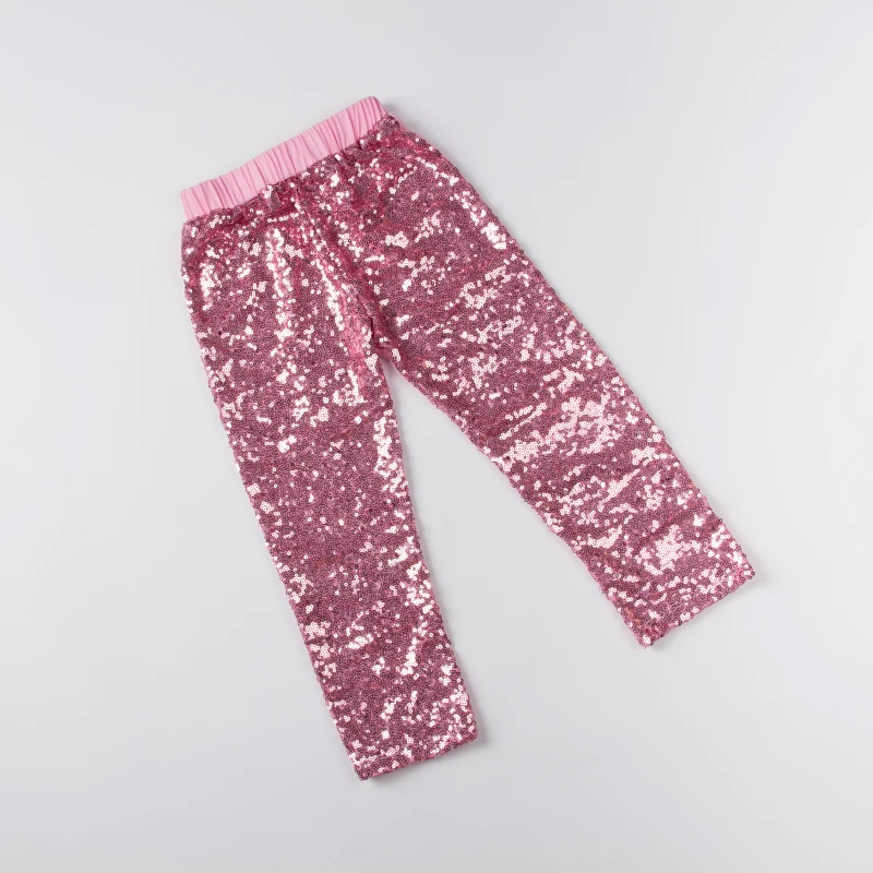 Spring Summer Pink Sequins Pants Elastic Waist Candy Color baby Girl