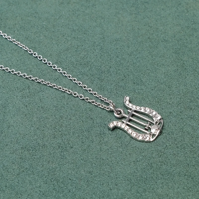 

Local focal fashion 925 silver harp design necklace