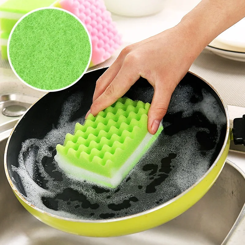 

Square Shape Dishwashing Sponge Magic Rub Cloth Strong Detergency Wash Eraser Cleaner Kitchen Cleaning Tools Home Accessories