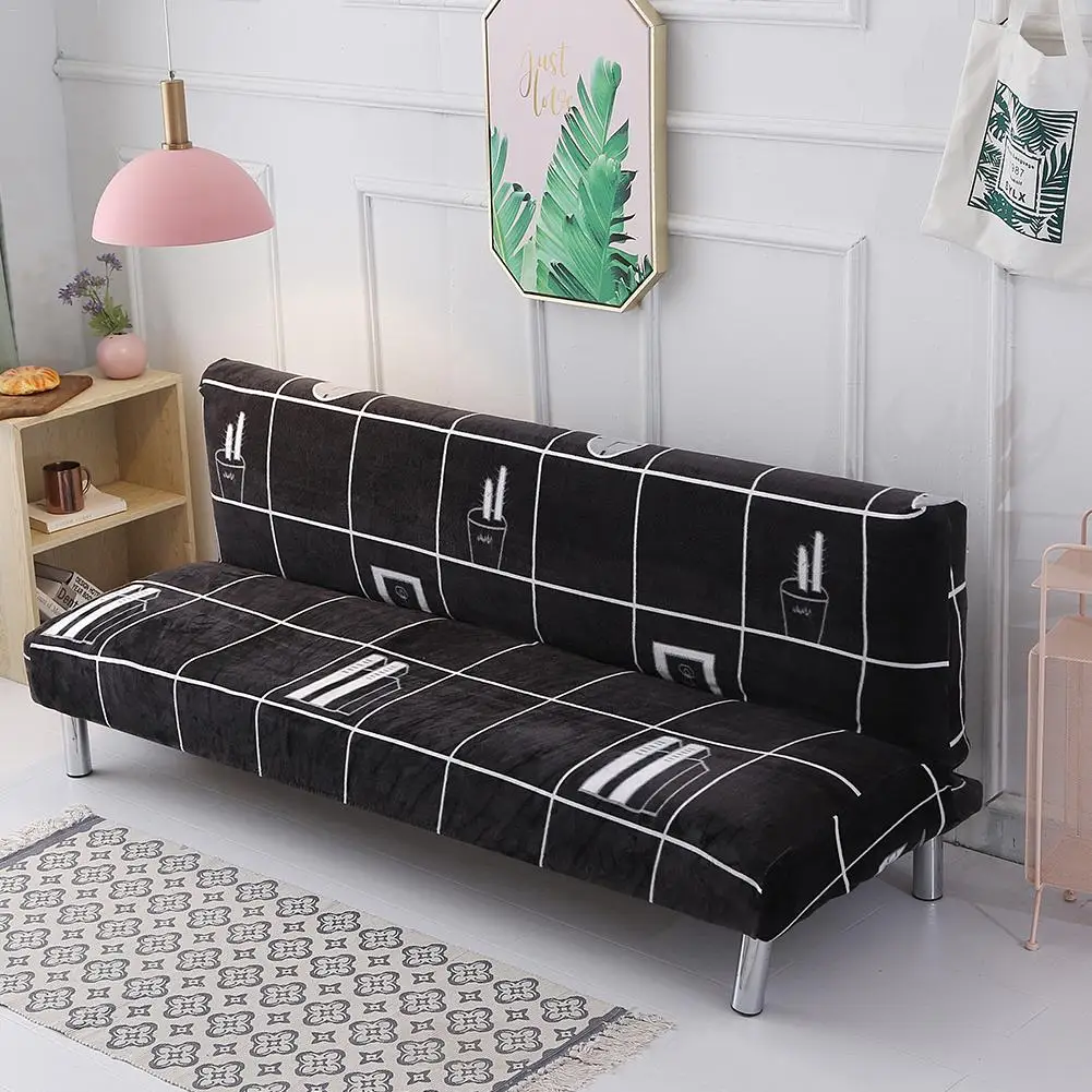 Универсальный утолщенный плюшевый чехол для дивана с 3D принтом, раскладной диван-кровать, чехол для гостиной, домашний декор