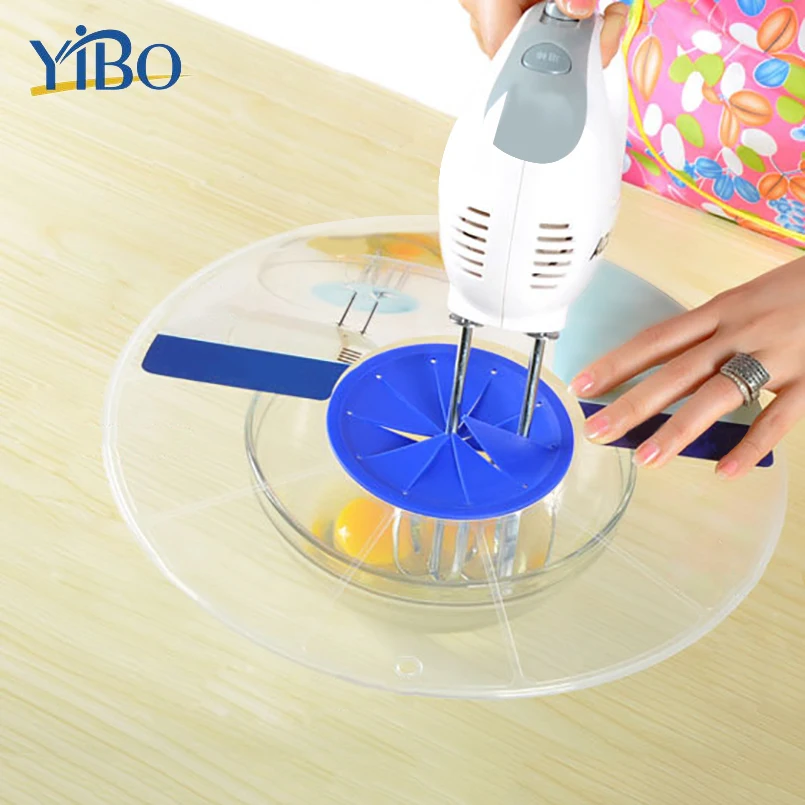 

1PC 30cm Egg Bowl Whisk Screen Transparent Splatter Guard Egg Mixer Splash Cover Mixing Bowl Lid Kitchen Baking Splash Guard