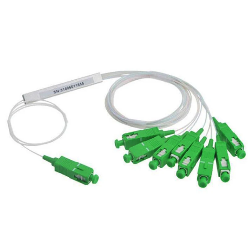

10pcs 1x8 Single Mode PLC Splitter ( Lightwave Circuit Splitter) With Fan Out & SC/APC Connectors FTTH 1:8 fiber optic splitter