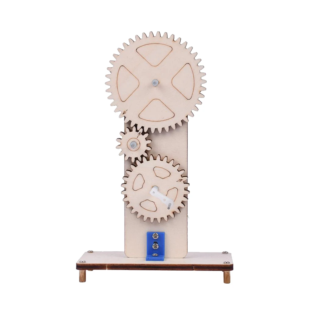 DIY 3D  Assembly Wooden Puzzle Mechanical Gear Drive Model Toys Building Kit Toys Gift for Children