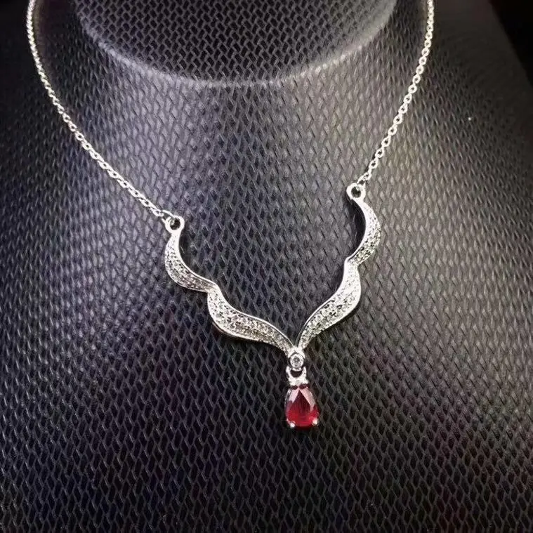 Ruby necklace pendant 4*6mm 1pcs gems Origin and natural ruby 925