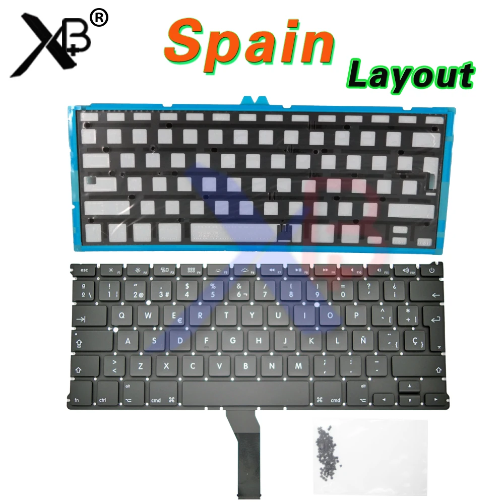 

SP Spanish Spain standard keyboard/Backlight Backlit+100pcs keyboard screws For MacBook Air 13.3" A1369 A1466 2010-2017 Years