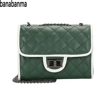 

PinShang Woman Shoulder Bag Rotary Lock Creative Square Leisure Metal Chain Handbag Satchel Messenger Bags For Women 2018 ZK40