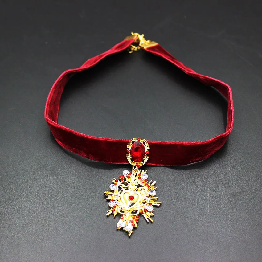 Новинка года барокко красная веревка ожерелье лента для волос костюм модная резинка для волос Свадебные аксессуары 374