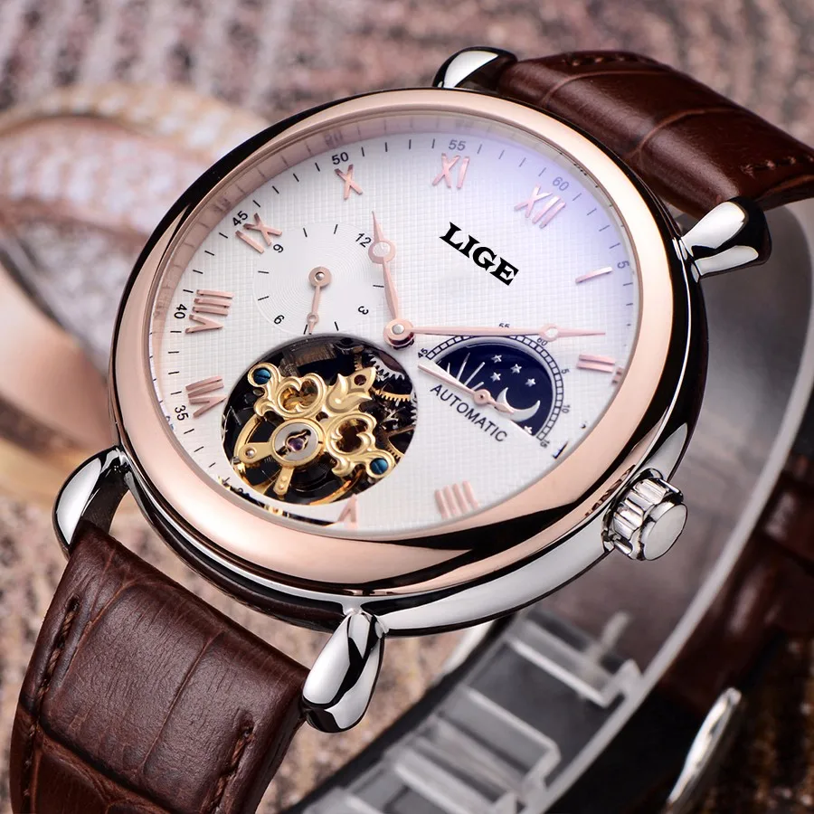 Mens Watches Top Brand Luxury LIGE 2016 font b Men b font Watch Sport Tourbillon Automatic