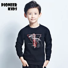 Pioneer Kids Hot Sale 2016 boys Sweatshirt Kids Clothes dinosaur Print Warm Pullover Thick Velvet Baby Boys Clothes Sweatshirt