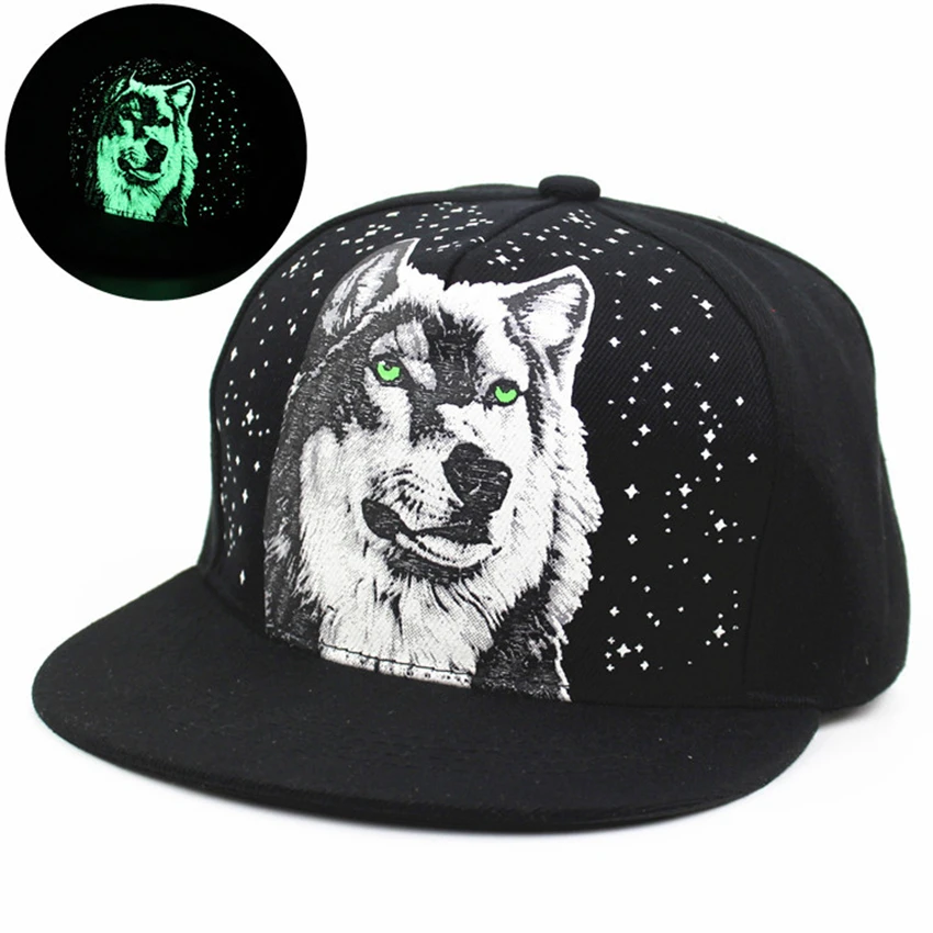 Luminous Graffiti Full Cap Snapback Baseball Hip Hop Glows In Dark Skull Hat