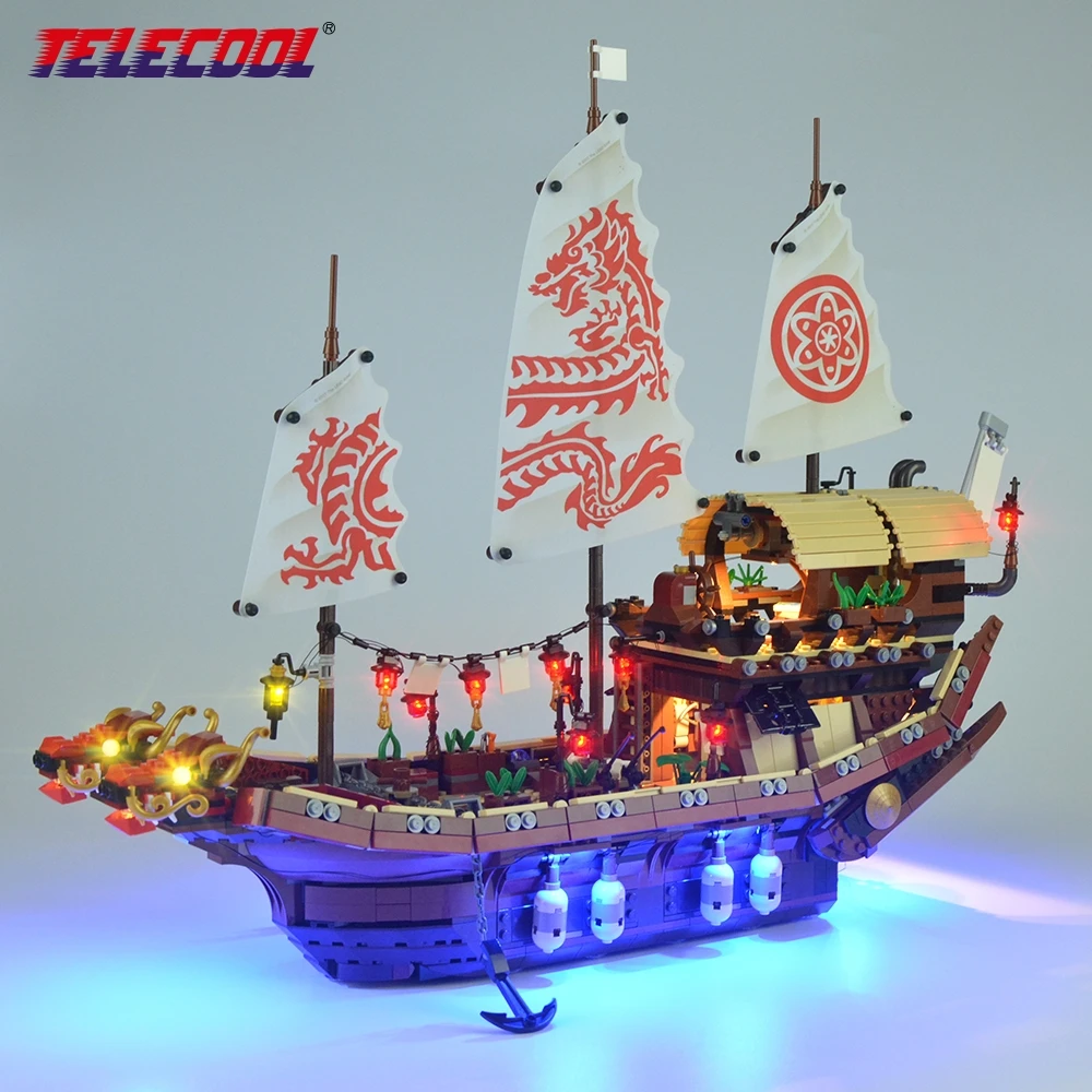 TELECOOL светодиодные комплект для Ninjago Храм Airjitzu лодка свет набор совместим с 70618 и 06057 (не включая модель)