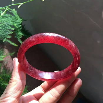 

Genuine Red Natural Strawberry Quartz Crystal Bangle Bracelets For Women Female Inner Diameter 60mm