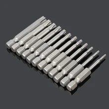12pcs 50mm Installed 50mm SEALS St5-t40 Torx Magnetic Plum Batch Head Screwdriver Bit Hollow hole Batch of chrome vanadium steel