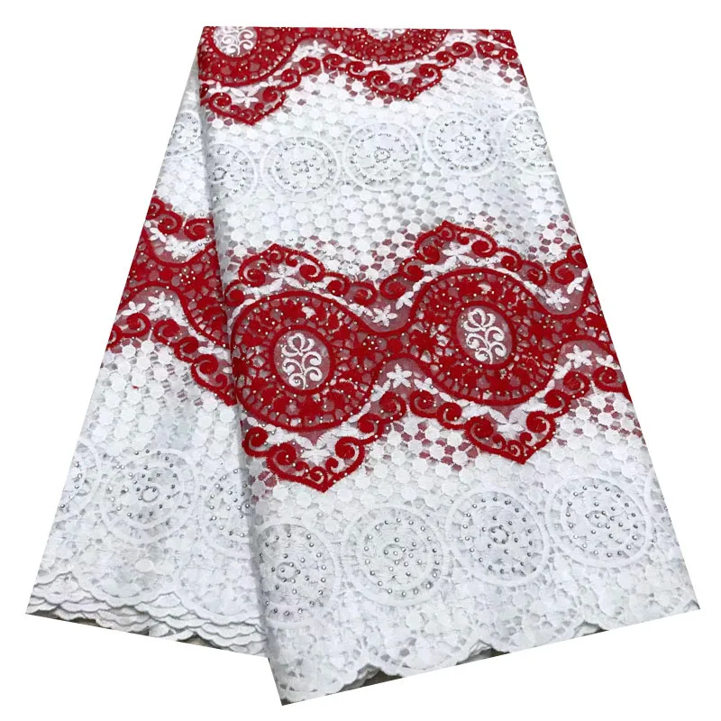 Tela de encaje africano estilo popular 120-135 cm de ancho para ropa y moda vendida por 5 yardas - 4