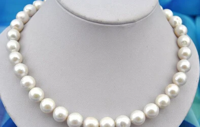 

free shipping>>@@ JY&4902 Rare huge 18" 12mm round white reborn keshi pearl necklace