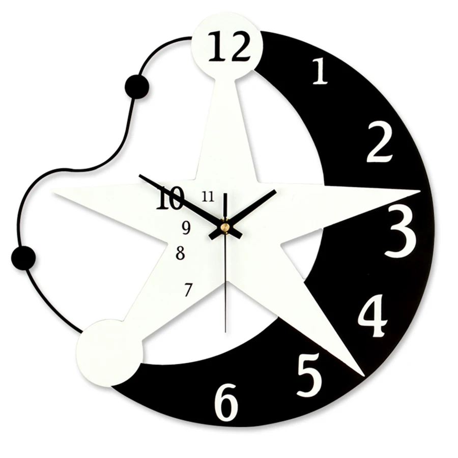 

Cartoon Wall Clock Modern Design Large Kids Silent Living Room Saati Wooden Wall Watch Klok Home Decoration Accessories Clocks
