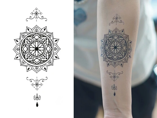美しい曼荼羅に触発タトゥーかわいい一時的な入れ墨女性や男性 非毒性と防水タトゥー Waterproof Tattoo Tattoo For Womentemporary Tattoo Aliexpress