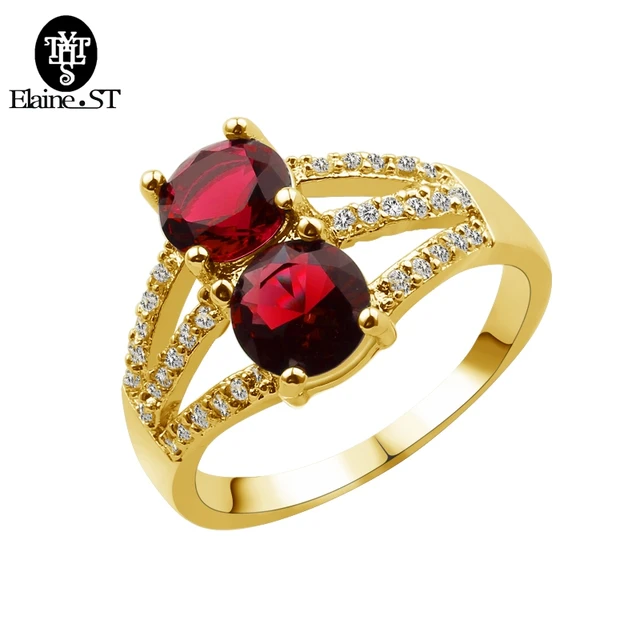 Beauty Two Trendy Red Blue Green Colors Stone Zircon Love Lady Ring Women's Vale Beauty Two Trendy Red Blue Green Colors Stone Zircon Love Lady Ring Women's Vale