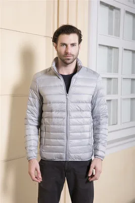 Men's Ultra Light Packable Down Jackets Hooded Slim Down Coats Man White Duck Padded Parkas Winter Puffer Jacket JK-634