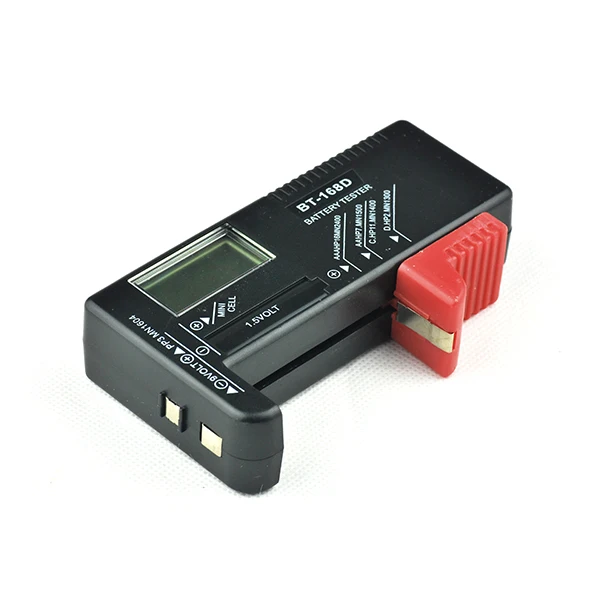 

Superbat Universal Digital Battery Tester Detector BT-168D AA/AAA/C/D/9V/1.5V/Button mini Cell Checker 108*40*25mm Cool Black