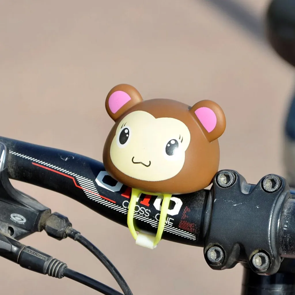 

High quality Cartoon Pig Monkey Bicycle Bells Handlebar Head Light Shining Bicycle Accessorie Cute Portable Waterproof Ring Z513