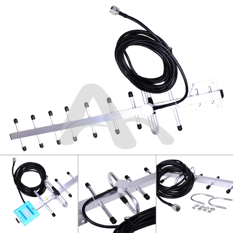 Уличная Антенна yagi 13dBi GSM 824 ~ 960 МГц с кабелем 5 м и штекером N для усилителя CDMA800MHz