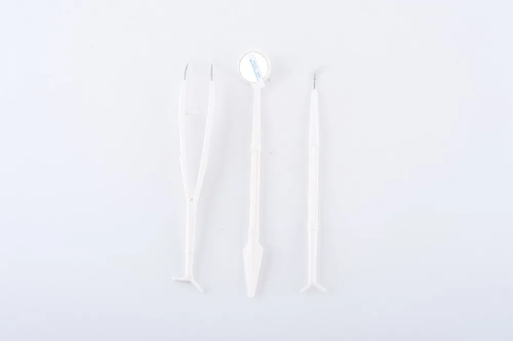 Mouth Mirror Probe Forceps Kit 3 Dental Instruments for Dental Use